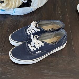 Vans Classic Dark Blue Canvas Shoes SZ. 9.5